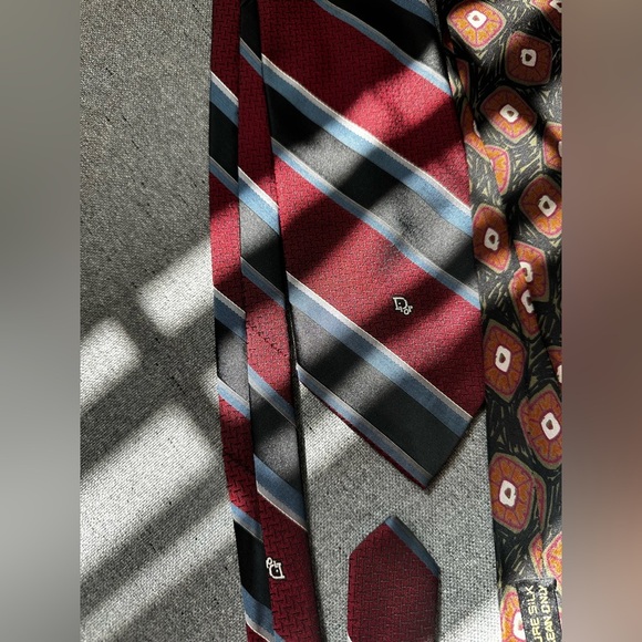 Giorgio Armani Cristian Dior Cravatte Ties Set of 2 - Picture 2 of 7